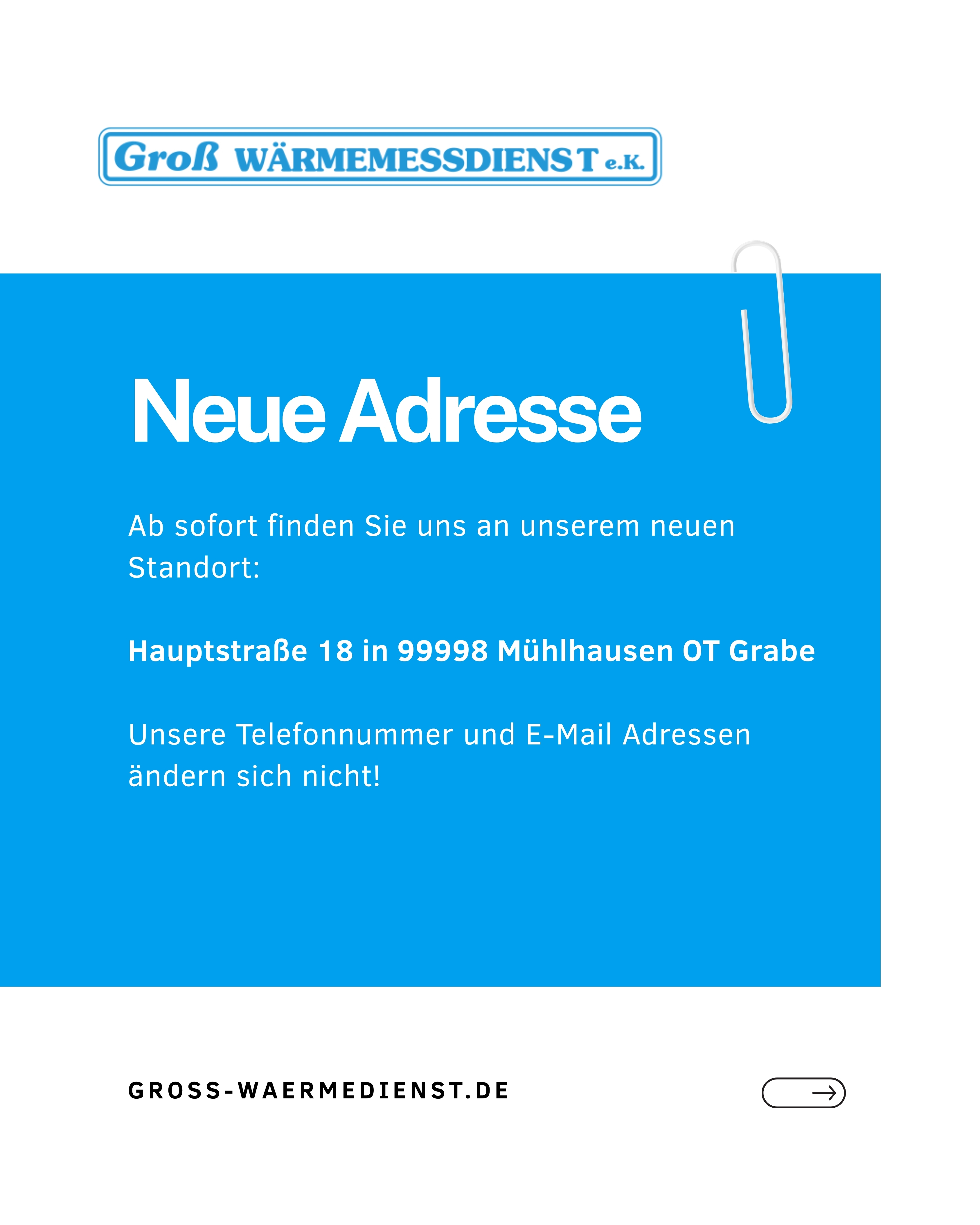 Unsere neue Adresse